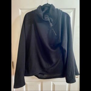 Athleta NWT Cozy Karma Asym Pullover-Black Sz 1X